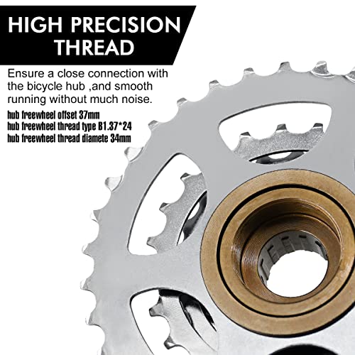 Thinvik 8 Speed Freewheel 13-34T - Bike Freewheel - Multiple Freewheel - Bicycle Sprocket… - Thumbnail 4