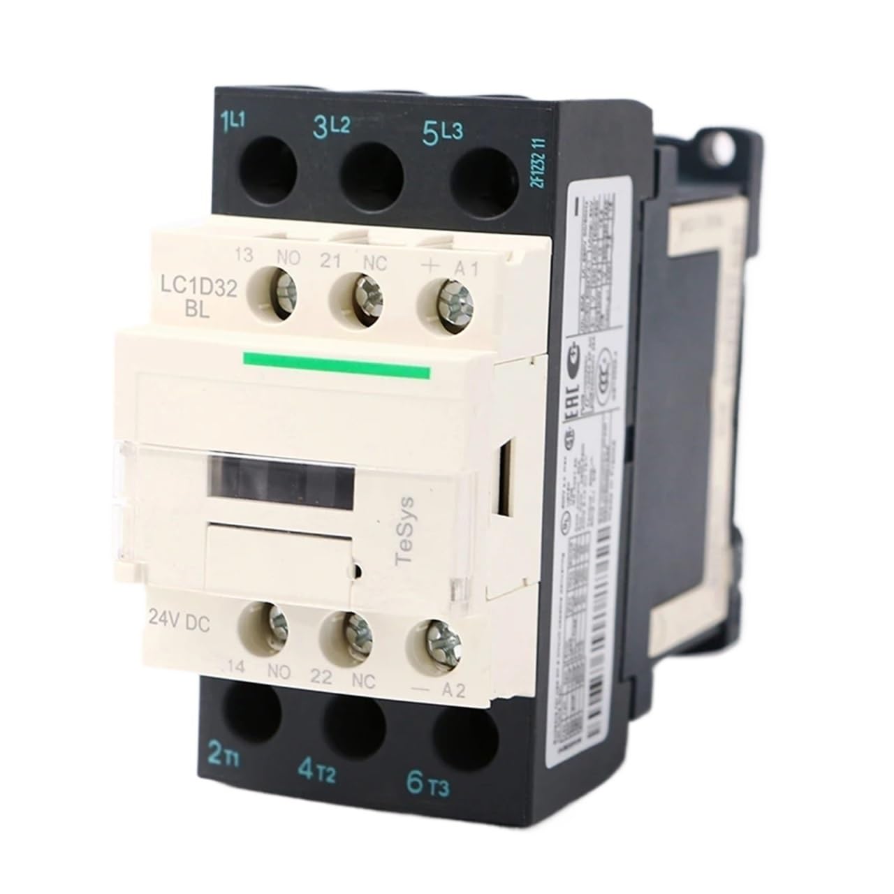 HUUOQIWY LC1D32BL DC electromagnetic contactor 3P 3NO LC1-D32BL 32A 24V DC Coil