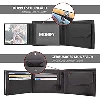 KRONIFY Leder Geldbörse Herren, Portmonee Herren, RFID Schutz – Ansicht 8
