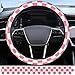 JYCardPKT Elastic Car Steering Wheel Cover, Universal 16 inch Non-Slip Breathable Neoprene Steering Wheel Protector, Car Accessories for Women Men Fit Auto, Suvs, Truck Pink Checkerboard