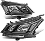 Auto Dynasty Pair of OE Style Black Housing Clear Corner Left+Right Headlight Assembly Lamps Compatible with Chevy Traverse 13-17