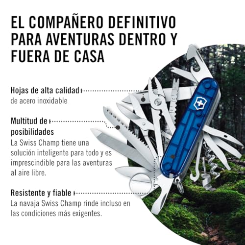 Victorinox Swiss Champ Swiss Army Pocket Tool 33 Functions,Blue Transparent by Victorinox - Image 6