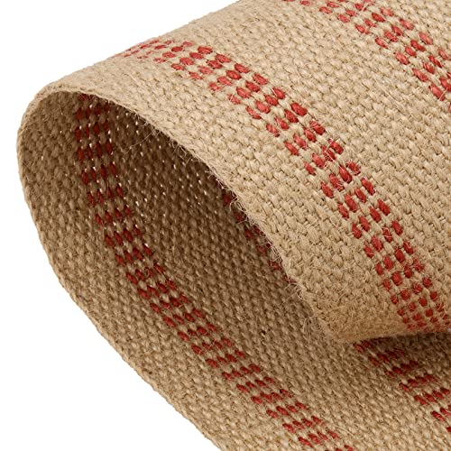 Premium 3.5-Inch x 33-Yard Jute Webbing Tape with Red Stripes for Furniture Repair and Crafting – Durable Burlap Upholstery Supply 4 Premium 3.5-Inch x 33-Yard Jute Webbing Tape with Red Stripes for Furniture Repair and Crafting – Durable Burlap Upholstery Supply - Image 3