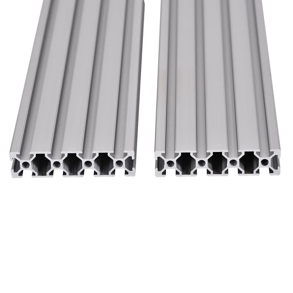 2PCS 20 Series T Slot 2080 Aluminum Extrusion Profile 39.4'',European Standard Anodized Linear Rail for 3D Printer Parts and CNC DIY 1000mm Silver(39.4inch)