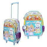 Bioworld Lanky Box Let's Go! 16' Rolling Travel Backpack With Wheels And A Keychain