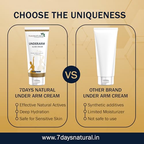 Image of 7DAYSNATURAL Underarm Glow Care Cream | Nourishing & Hydrating Lightweight Formula for Smooth & Refreshed Skin | Daily Use | 100g