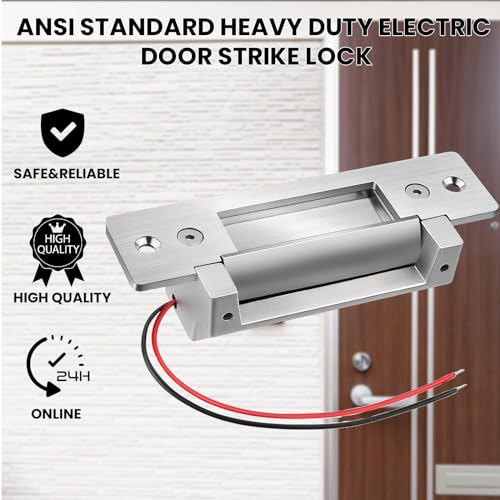2026 Upgraded ANSI Standard Heavy Duty Electric Door Strike Lock for Door Access Control System, Cylindrical/Mechanical Locksets, Fail-Secure/Fail-Safe Adjustable, (Input Voltage 12VDC), Silvery by YJMKOI - Image 6