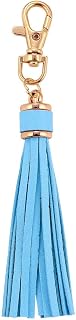 MSCFTFB 10pcs Tassel Purse Charm,Leather Keychain,Key Chain for Car Keyring Purse Accessory Bag Charm Gift for Mom(Sky Blue)