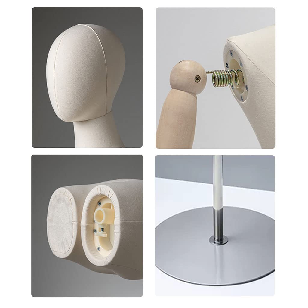 Mannequin Femme Ajustable (Lot de 2), Hauteur 150-220 cm, tête et Bras détachables, idéal pour la présentation de vêtements, Robes, Bijoux et vitrines de Mode - Taille S/SMA, Assistant de ta