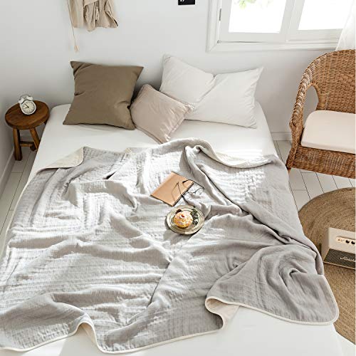 三幸 日本製6重ガーゼケット 肌掛け シングル 綿100% コットン ガーゼ ふんわり 天然素材 やわらかい 心地よい 肌触り 吸湿性 通気性 オールシーズン 洗える グレー 208673-0008