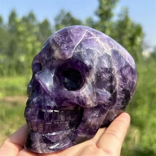 Améthyste crâne quartz violet 1kg, pierre de lithothérapie et collection minéraux