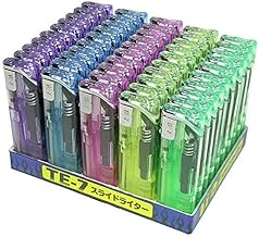Slide Lighter, TE-7 Electronic Slide Lighter, 50 Pieces, Easy to Use, Reliable Tokyo Pipe Gas Lighter, Stylish, Disposable Lighters
