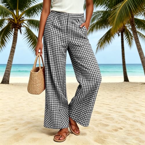 Gingham Pants Women 2026 Business Casual Black X-Large — view 2