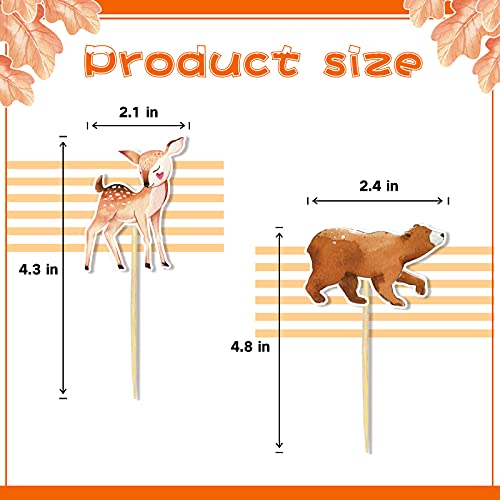 Sunny Seat A-WOODLANDCAKE48 Woodland Animal Party Supplies Cake Cupcake Toppers 48 Pack Happy Birthday Cake Decor thumb #5