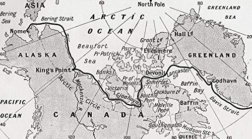 Posterazzi DPI12290502 Map Showing The Route of Amundsen's Voyage Through The North West Passage, 1903-1906. from Heroes of Modern Adventure, Published 1927 Photo Print, 20 x 11, Multi