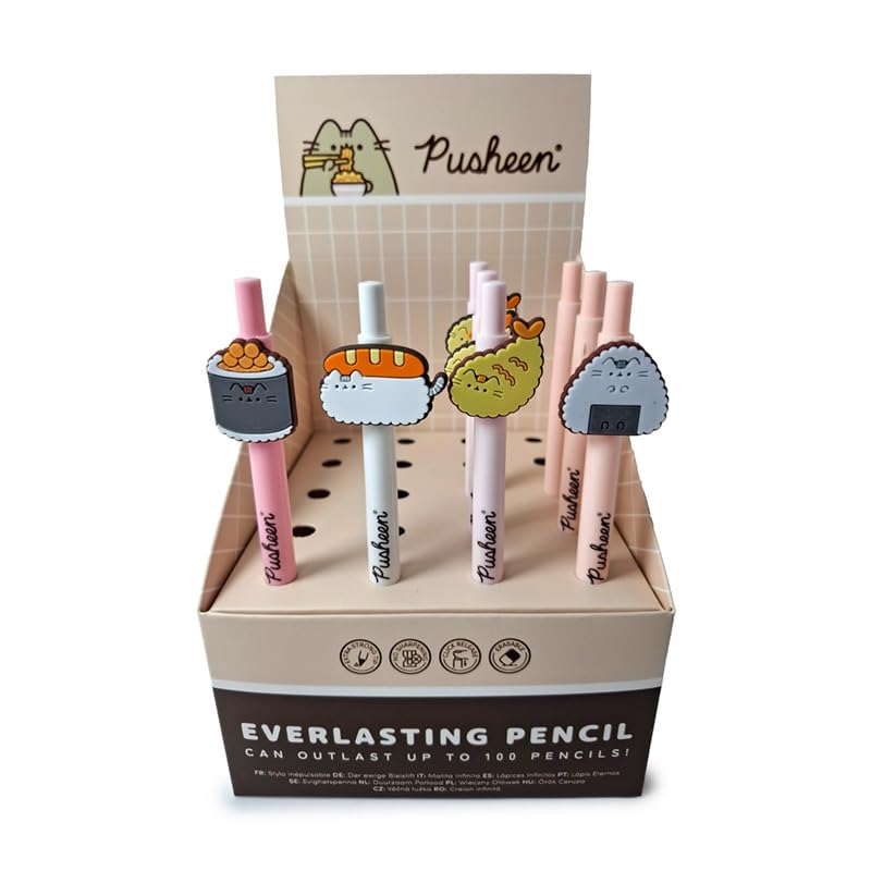 Puckator Pusheen the Cat Sushi Club wieczny ołówek - fajny uroczy nieskończoność nieskończoność niekończący się atrament nieograniczony ołówek dla dzieci szkoły rysunek dziennik - powrót do szkoły