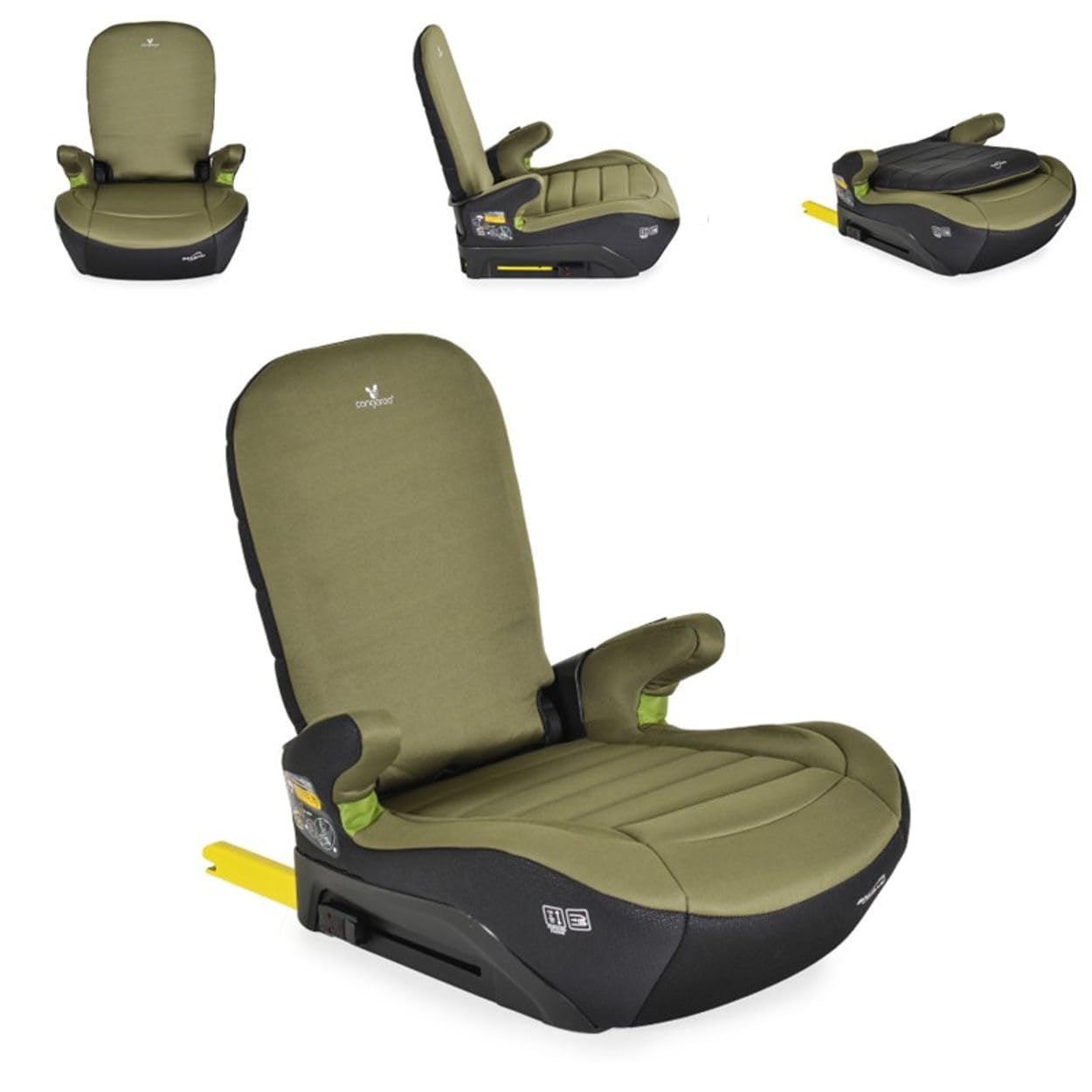 Cangaroo, siège enfant Galaxy i-Size (125-150 cm) groupe 3, Isofix, dossier, coloris:verdoyant