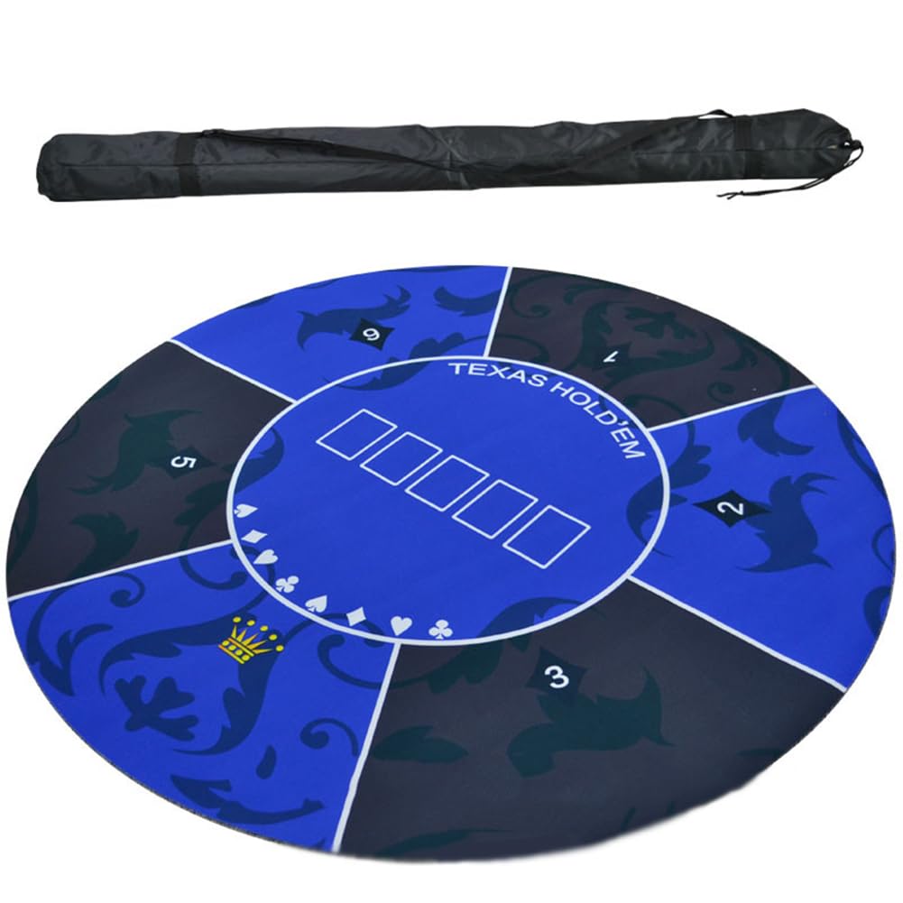 Mesa de póquer de Goma portátil Texas Hold'em de 1,2 x 1,2 M, tapete de diseño de Juego for 6 Jugadores con Bolsa de Transporte(1.2 x 1.2 M)