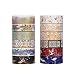 Molshine Set of 12 Washi Masking Tape, Sticky Paper Tape for DIY, Decorative Craft, Gift Wrapping, Scrapbook - Brocade Bronzing Collection(0.6 inch x 5.5 yd)
