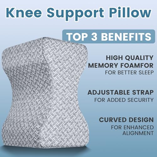 Knee Pillow for Side Sleepers,Leg Pillow for Knees,Hips,Sciatica,Joints,Back Pain Relief,Memory Foam Pillow Between Legs for Knee and Thighs Support,Ideal for Pregnancy and Post-Surgery Recovery