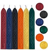 6PCS Sealing Wax Candle, Wax Seal Stick with Wick for Making Gift Wrapping Wedding Invitation Env...