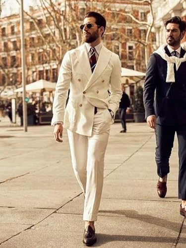 Mens Suit 2 Piece Double Breasted Suit Men Formal Slim Fit Suits Double Breasted Suits for Men Wedding Groom3