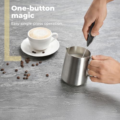 Image of Lifelong Battery Operated Milk Frother | One Button Operation | Handheld Coffee Frother | Stainless Steel Whisk | Electric Foam Maker for Coffee, Latte, Cappuccino, Hot Chocolate | Cafe-Style at Home