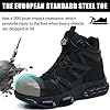 KOIFISH Safety Boots Men Women Air Cushion Safety Shoes High Top Work Boots Lightweight Work Shoes Steel Toe Cap Comfortable Black #3