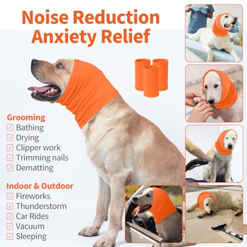 Image of Nanaki Dog Calming Hoodie Ear Wraps for Dogs, Fireworks Ear Protection Head Muffs Doggy Warp Anxiety Relief, Doggy Hematoma Wrap, Pet Head Cover for Grooming and Force Drying Bathing Pet Protector