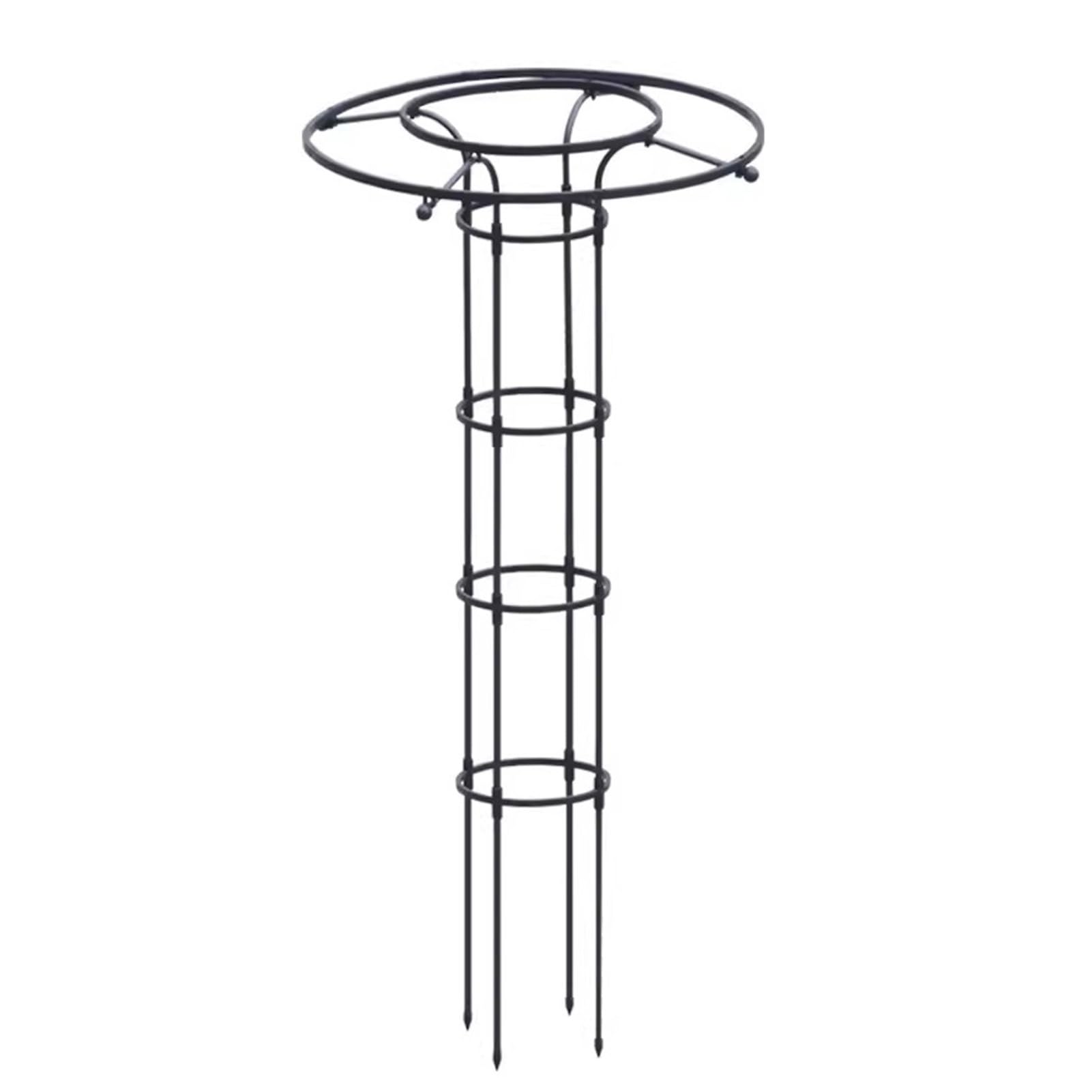 DUANHOZ Black 120cm Garden Obelisk Trellis for Climbing Plants Decorative Metal Umbrella Tower Frame for Vertical Support of Potted Flowers and Vines