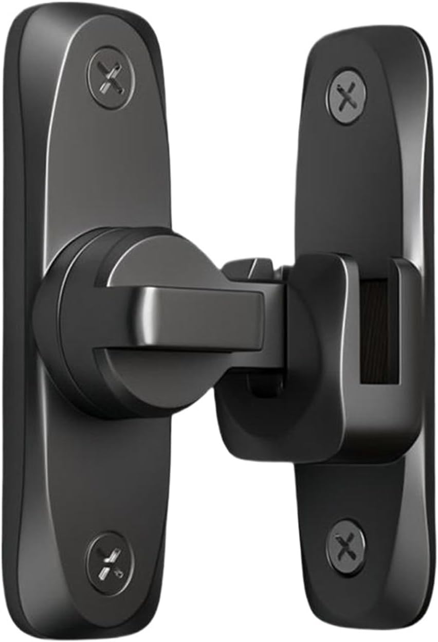 Flip Latch 2 Pcs Flipping Latch Aluminum Alloy Heavy Duty Flipping Door Latch Anti-Theft Hardware 90/180 Swing Door Latch for Gate Barn Garage for Barn Door, Sliding Door(Black)