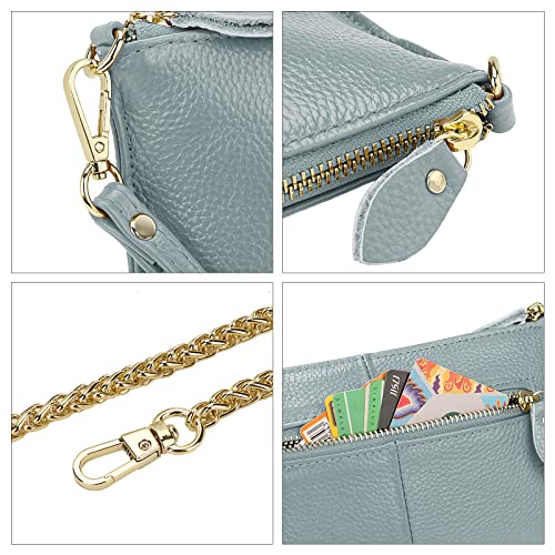 Image of Uromee Genuine Leather Wristlet Wallet Clutch Purses with Detachable Chain