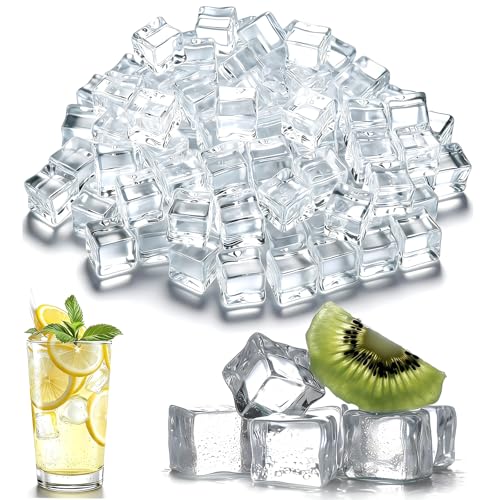 100 Stück Plastik Eiswürfel Um20mm Kunststoff Dauereiswürfel Acryl Eiswürfel künstliche eiswürfel kristallklarer Künstlich Dauereiswürfel Wiederverwendbar Eiswürfel für Party Deko Fotografie