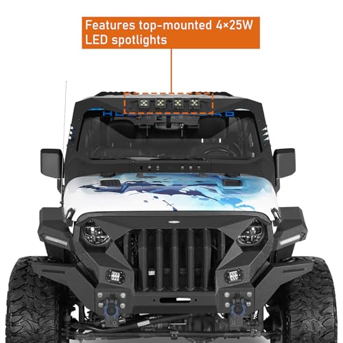 Image of Hooke Road Windshield Frame Armor for 2018-2026 Jeep Gladiator JT JL