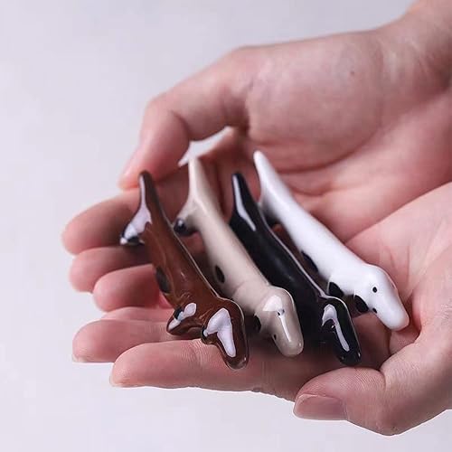 Miniatura 3 de Palillos de cerámica para perros, 4 piezas, soporte japonés para palillos, soporte para cuchara de cena, soporte para cuchillo y tenedor, perro