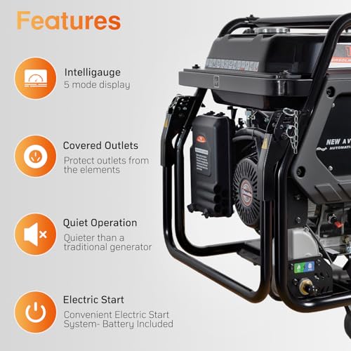 Generador doméstico Powerhive 13000 vatios Camping Exterior Emergencia Respaldo Open Frame 683cc Transferencia Listo, Gas, Propano y Gas Natural miniatura 5