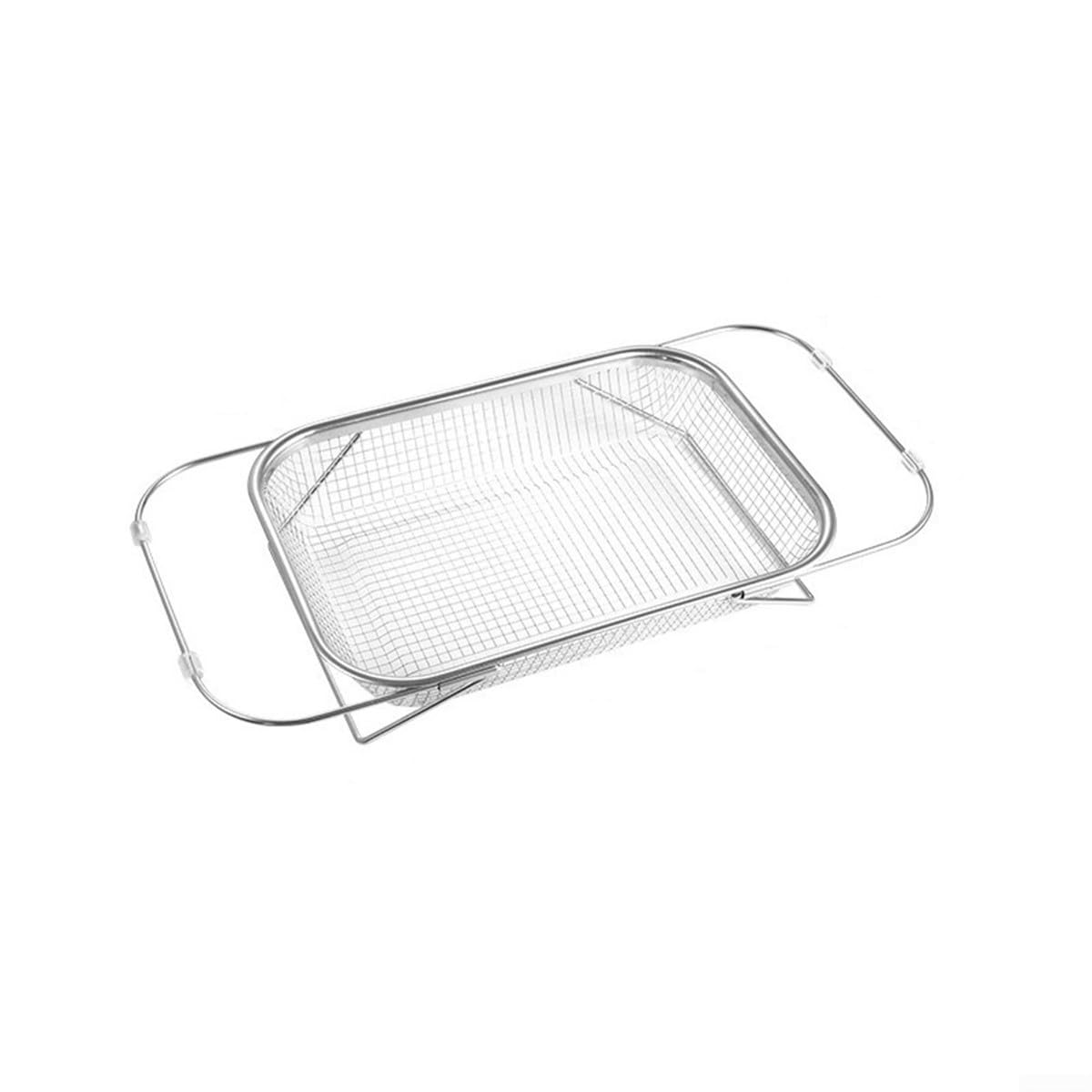 Panier Égouttoir Extensible en Acier Inoxydable pour Évier, Passoire Rétractable pour Fruits et Légumes, Design Anti-dérapant, Cuisine, 32x13x6.5cm(29.5x21cm)
