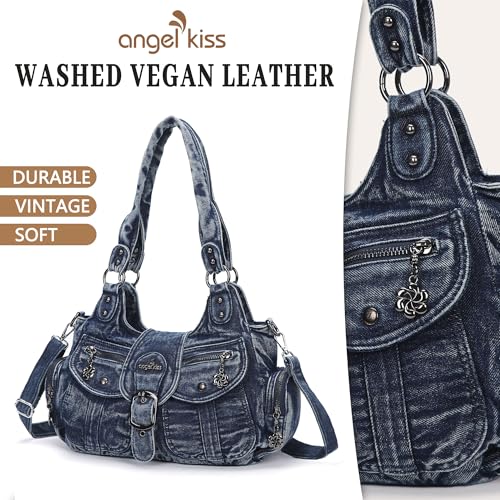 Image of Angel Kiss Hobo Bags for Women Vegan Leather Shoulder Purses and Handbags Ladies Roomy Tote Bags Purse with Crossbody Strap