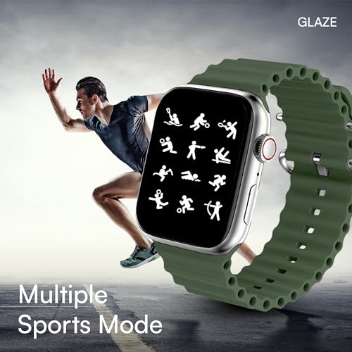 Image of HAPIPOLA Smart Watch Glaze 2 inchin HD Display | Bluetooth Calling IP67 Waterproof | Music Control Multi-Sport Modes | Health Monitor Supports Wireless Charging (Green)