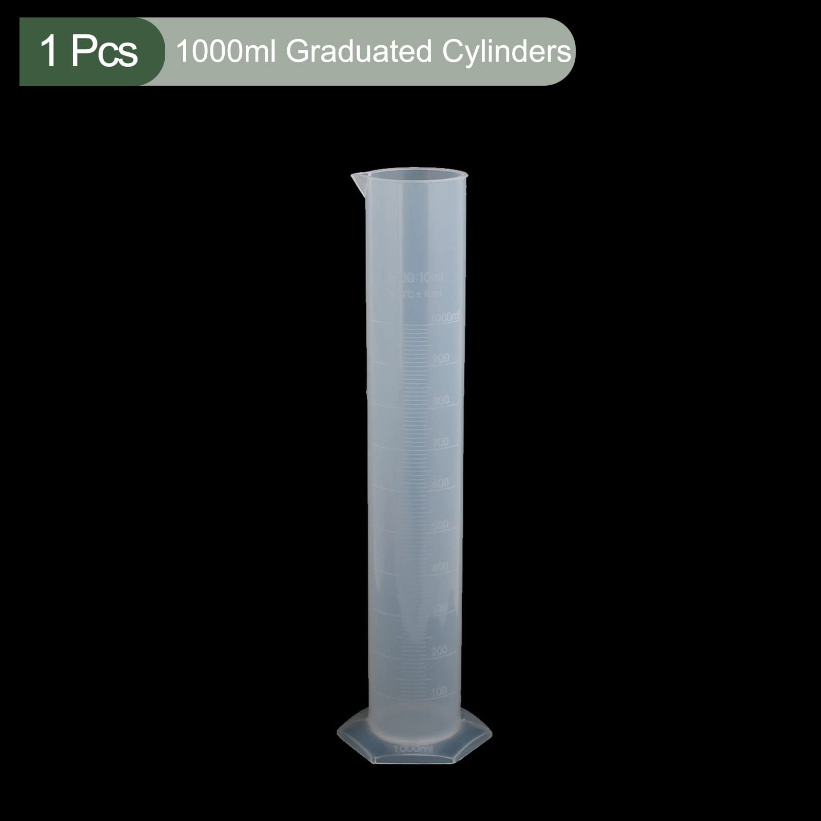 Provetta Graduata Trasparente, Cilindro graduato in plastica 250ml 1000ml 2000ml(1000ml)
