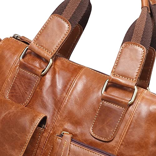 Vertical Men's Leather Tote Bag Leather Office Briefcase Large Business Travel Messenger Bag3