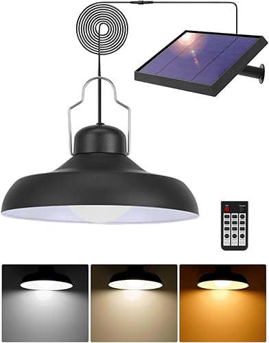 Miniatura 8 de papasbox Solar Shed Light Indoor Outdoor- 228 LED Motion Sensor Pendant Light 1200LM Dusk to Dawn Solar Lights for Inside with Remote Timer 5