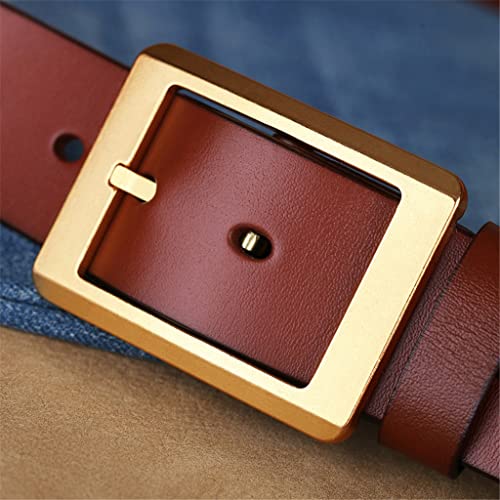 Belt men's leather pin buckle youth casual pants belt cowhide copper buckle belt3