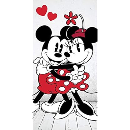 Disney Badetuch Strandtuch, 100% Baumwolle Größe: 70 x 140 cm (MM in Love 02)