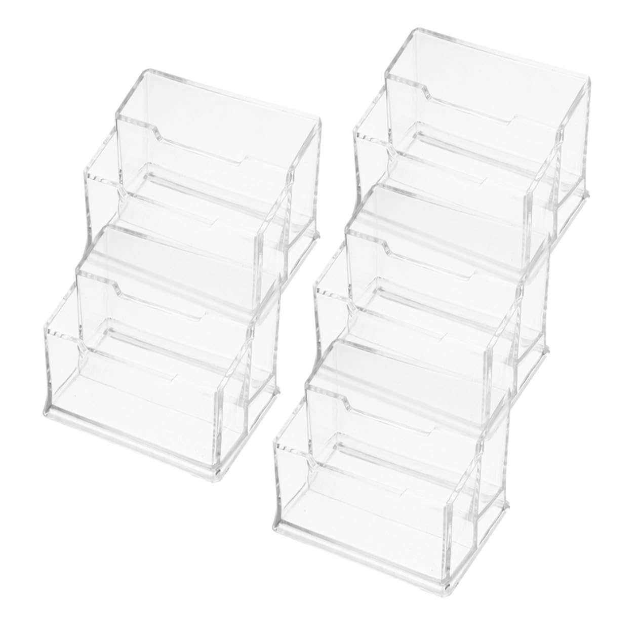 5 pezzi Porta Biglietti da Visita Trasparente in Plastica Organizer da Scrivania con Base Stabile per Ufficio Conferenze e Mostre Supporto Leggero e Portatile per Carte da Visita