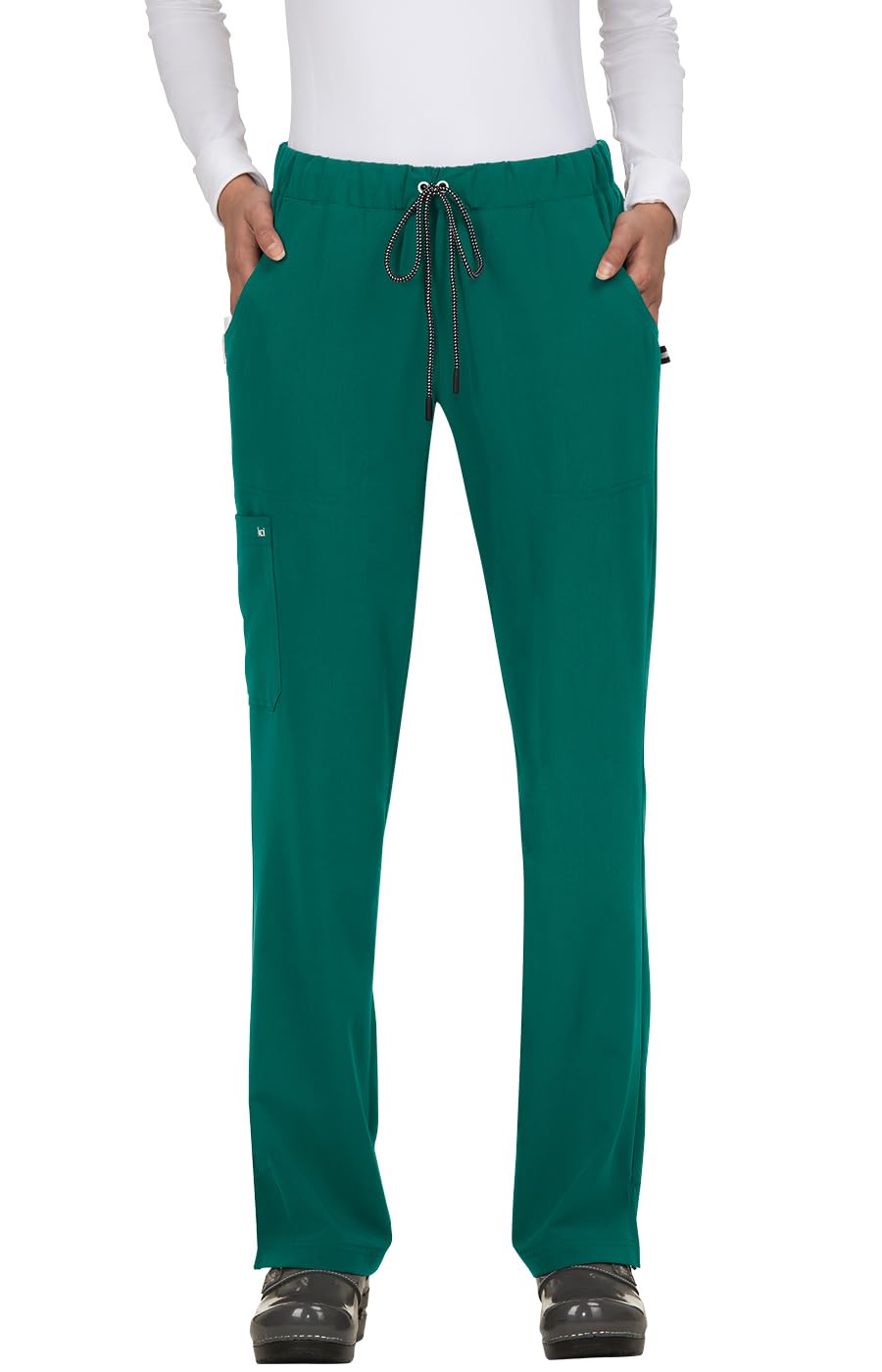 KOI Next Gen Everyday Hero Women's 5-Pocket Cargo Scrub Pants, 4-Way Stretch, Hunter, Large