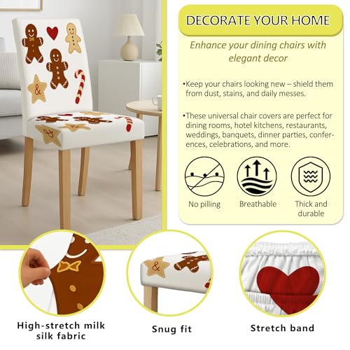 Housse de chaise de salle à manger extensible lot de 4 pour vacances - 7