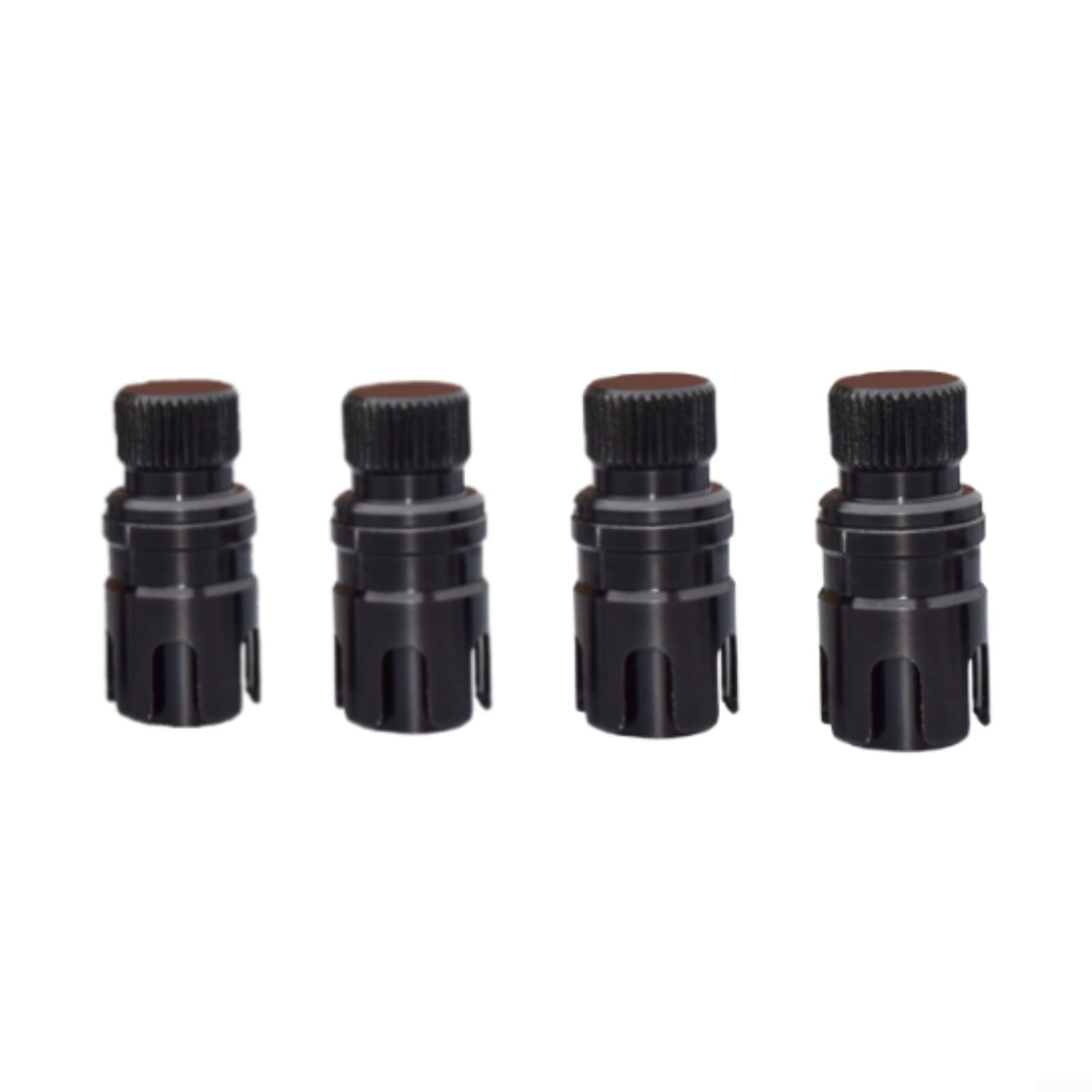 Set di 4 valvole di sfiato rapido per pneumatici di scarico della pressione in metallo plastica SUV per ATV camion sabbia terreno argento (nero)