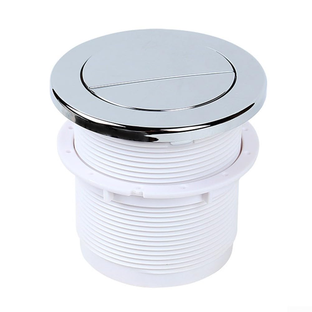 Twin Hose Toilet Push Button, Dual Flush Air Type Pneumatic Buttons, Toilet Cistern Push Button Assembly(Silver)