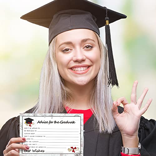 Image of Graduation Wish & Advice Cards - 50PCs Graduate Party Supplies Advice Card for Class of 2026 Graduations Party, Graduation Favors Cardes for High School /College /Senior School